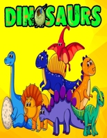 Dinosaur Coloring Book: 60 Hand Drawn 8.5X11 Size Giant Full Page Jumbo Dino Colouring Drawing Collection for Kids Toddler Boys and Girls 1670284069 Book Cover