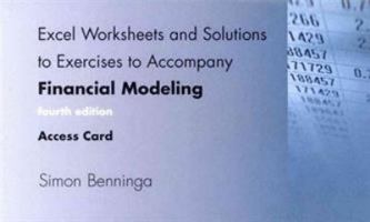 Excel Worksheets and Solutions to Exercises to Accompany Financial Modeling, Fourth Edition, Access Code 0262322609 Book Cover