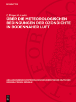 Über Die Meteorologischen Bedingungen Der Ozondichte in Bodennaher Luft 3112767101 Book Cover