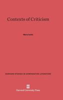 Contexts and Criticism 0674167007 Book Cover