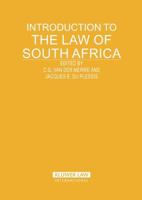 Introduction to the Law of South Africa 9041122826 Book Cover