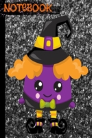 Notebook: Halloween Decorations/Kawaii WITCH Books Cool Novelty Gifts/Black FAUX SEQUINS/Writing Daily Journal/College Ruled Lined Cream Paper/For School Children Kids Girls Teens Women/Back To School 1695394488 Book Cover
