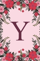 Y: Name Monogram Initial Y Pink Floral 6x9 Lined Notebook/Journal Gift Idea For Girls, Women, School, College and Work 1695746147 Book Cover