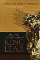 Shakespeare's Philosopher King: Reading the Tragedy of King Lear 0881461857 Book Cover