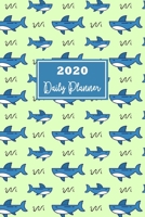 2020 Daily Planner: 12 Month : January 1 2020 - December 31 2020 Diary / 365 Pages - ( Daily Hourly Planner ) Page A Day With Cute Shark Pattern Cover 1713133512 Book Cover