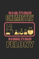 In A Lab It's Called Chemistry In A Garage It's Called Felony: Office Humor Notebook Humour Joke Pun Journal for office colleagues, coworkers, your boss and students, sketches ideas and To-Do lists, D 1688090118 Book Cover