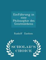 Einf�hrung in Eine Philosophie Des Geisteslebens 1110981945 Book Cover