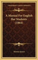 A Manual for English Bar-Students 052698595X Book Cover