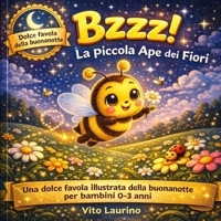 Bzzz! La Piccola Ape dei Fiori: Una dolce favola illustrata della buonanotte per bambini 0–3 anni (Le Avventure di Bzzz – La Piccola Ape dei Fiori) (Italian Edition) B0GS8KJFJL Book Cover