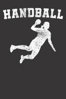 Notebook: Dot Grid Dotted 6x9 120 Pages Handball Girl Handballer Player Coach Vintage Gift 1082179361 Book Cover