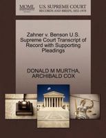 Zahner v. Benson U.S. Supreme Court Transcript of Record with Supporting Pleadings 1270461060 Book Cover
