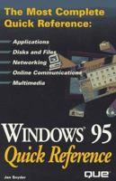 Windows 95 Quick Reference (Quick Reference Guides (Que)) 0789711052 Book Cover