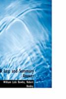 A Last and Summary Answer 0526177578 Book Cover