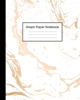 Graph Paper Notebook: Trendy White Marble and Gold 8 x 10 inches - 5 x 5 Squares per inch, Quad Ruled Cute Graph Paper Composition Notebook for Children, Kids, Girls, Teens and Students (Math and Scie 1689414979 Book Cover