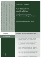 Geschichten Von Der Geschichte: Geschichtsschreibung Und Geschichtsdarstellung Im Roman (German Edition) 3777634743 Book Cover