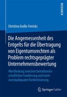 Die Angemessenheit Des Entgelts Fur Die Ubertragung Von Eigentumsrechten ALS Problem Rechtsgepragter Unternehmensbewertung: Wertfindung Zwischen Betriebswirtschaftlicher Fundierung Und Normzweckadaqua 365808099X Book Cover