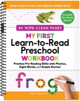 My First Learn-to-Read Preschool Workbook (Wipe Clean Edition): Practice Pre-Reading Skills with Phonics, Sight Words, and Simple Stories! B0HK1XGBX5 Book Cover