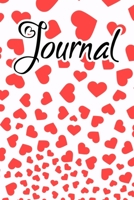 Journal: Journal for women to write in Orange Red Falling Hearts 1657945421 Book Cover