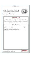 North Carolina Criminal Law and Procedure-Pamphlet 81 1503244156 Book Cover