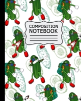 Composition Notebook: Dabbing, Flossing, Guitar Playing Dill Pickle Guys Pattern 7.5" X 9.25" Wide Ruled 110 Pages 1689838000 Book Cover