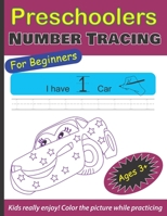 Preschoolers Number Tracing: Tracing Numbers Practice Cute Workbook for Pre K, Kindergarten and Kids Ages 3-5 (Math Activity Book) for Beginner, 44 Pages, 8.5 x 11 Inches B08NRCMQ17 Book Cover