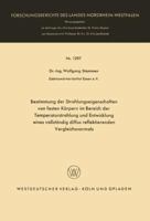 Bestimmung Der Strahlungseigenschaften Von Festen Korpern Im Bereich Der Temperaturstrahlung Und Entwicklung Eines Vollstandig Diffus Reflektierenden Vergleichsnormals 3663062236 Book Cover