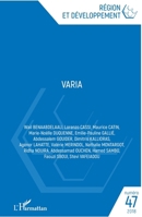 VARIA 47 (Region Et Developpement) (French Edition) 2343157014 Book Cover