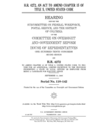 H.R. 4272, an act to amend chapter 15 of Title 5, United States Code 1691364142 Book Cover