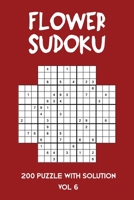 Flower Sudoku 200 Puzzle with solution Vol 6: Sudoku variation similar to Samurai Sudoku B08MSKDJ1B Book Cover