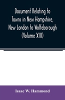 Document relating to Towns in New Hampshire, New London to Wolfeborough 9354021948 Book Cover