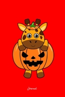 Journal: Dot Grid Journal - Giraffe Pumpkin Body Cute Easy Halloween Gift - Red Dotted Diary, Planner, Gratitude, Writing, Travel, Goal, Bullet Notebook 1706040717 Book Cover