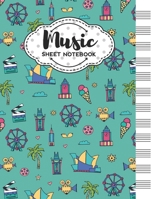 Music Sheet Notebook: Blank Staff Manuscript Paper with Los Angeles Themed Cover Design 1704242371 Book Cover