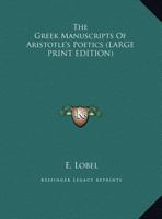 The Greek Manuscripts Of Aristotle's Poetics 1428656111 Book Cover