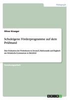 Schuleigene F�rderprogramme auf dem Pr�fstand 3638911845 Book Cover