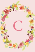 C: Soft Floral Wreath Monogram Sketchbook 110 Sketchbook Pages (6 x 9) Floral Watercolor Monogram Sketch Notebook Personalized Initial Letter Journal Monogramed Sketchbook 1697479553 Book Cover