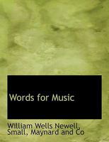 Words for Music 3337084230 Book Cover