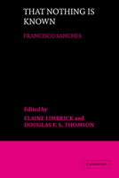 Quod nihil scitur 0521069521 Book Cover