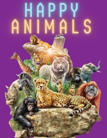 HAPPY ANIMALS: coloring book for kids , amazing gift for toddler , nice design funny and cute B08WZHBQHN Book Cover