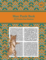 Maze Puzzle Book, 200 Puzzles Easy Random, 20: Pocket Sized Book, Tricky Logic Puzzles to Challenge Your Brain Large Print for Seniors, Adult, & Teens, Orange with Blue Petals B08P3JTPN2 Book Cover