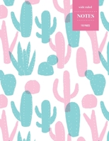 Wide Ruled Notes 110 Pages: Cactus Notebook for Kids, Teens and Students - Succulent Llama Pattern 1693908115 Book Cover