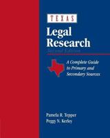 Texas Legal Research 0827376820 Book Cover