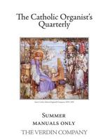 The Catholic Organist's Quarterly: Summer - Manuals Only 1981701001 Book Cover