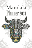 2021 Mandala Planner: Planner Diary Appointment Desk Notebook Organizer: January 1st 2021 - December 31st 2021: Mandala Coloring Book Pages Included B08R7RD36Y Book Cover