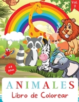 Libro de colorear de animales: Para ni�os de 4 a 8 a�os - Libro de colorear de animales para ni�os peque�os - Lindo libro para colorear para ni�os - Nivel f�cil para fines educativos y divertidos - Pr 0807190195 Book Cover