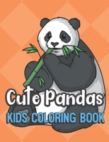 Cute Pandas Kids Coloring Book: Panda Bear Eating Bamboo Cover Color Book for Children of All Ages. Yellow Diamond Design with Black White Pages for Mindfulness and Relaxation 1695392620 Book Cover