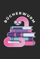 Notizheft: Blanko Notizheft mit B�cherwurm Cover 120 linierte Seiten Softcover A5 Format sch�nes Cover 165555753X Book Cover