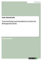 Untersuchung zum kumulativen Lernen im Biologieunterricht 3656695318 Book Cover