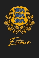 Estonia: Shield Emblem 120 Page Lined Note Book 1656771039 Book Cover