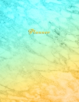 Planner: Personal no dates anytime start planner | Weekly format with to do lists and priorities | Over 2 years worth of planning | Blue and orange Marble Cover Design 1694859533 Book Cover