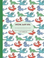 Knitting Graph Paper: Cute green dragon cartoon themed knitter's graph notebook 4:5 asymmetric ratio grid. Large format 8.5x11 size book. 1711633852 Book Cover